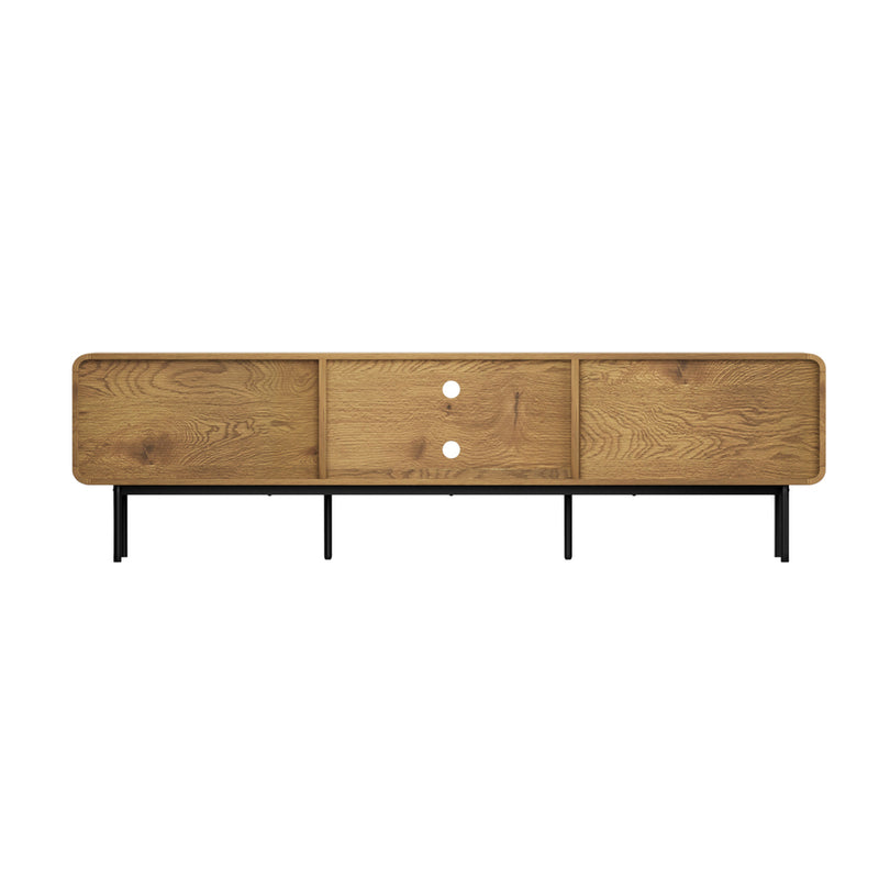 Oikiture TV Cabinet Entertainment Unit Stand 180cm Oak