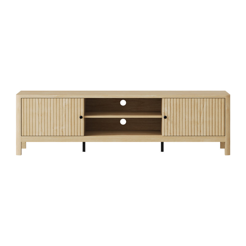 Oikiture TV Cabinet Entertainment Unit Stand 160cm Natural