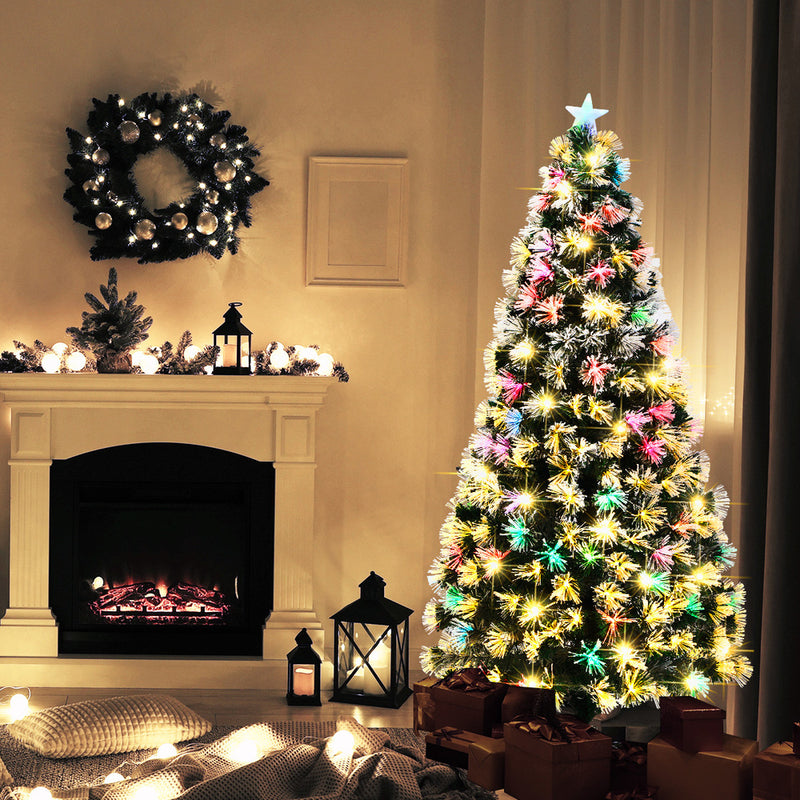 Mazam Christmas Tree 1.8M 6FT Fibre Optic Multi Colour LED Light