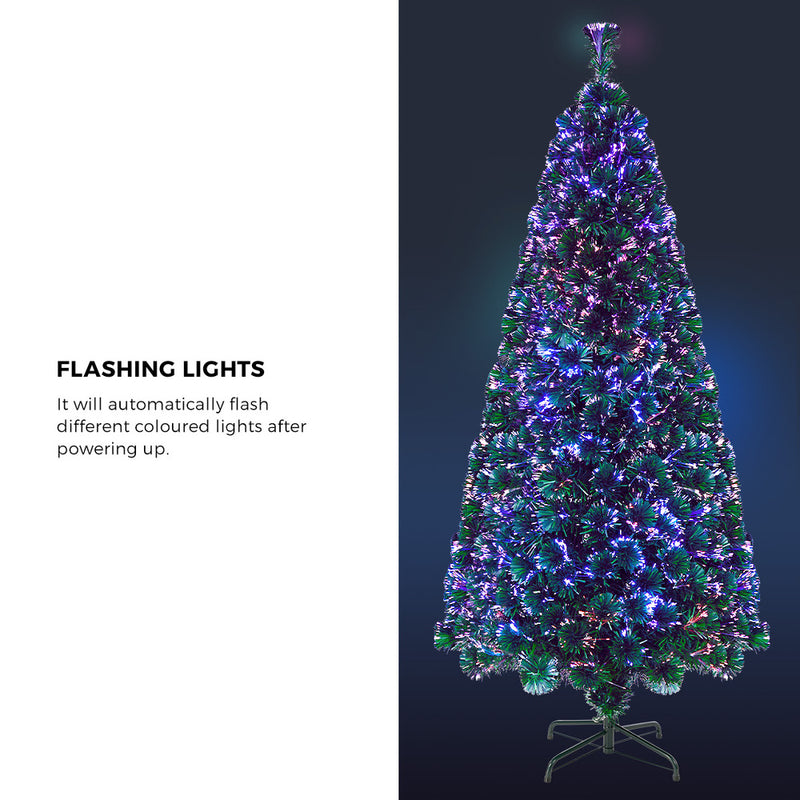 Tinseltown Christmas Tree Fibre Optic 6FT 1.8M Multi-Colour Lights