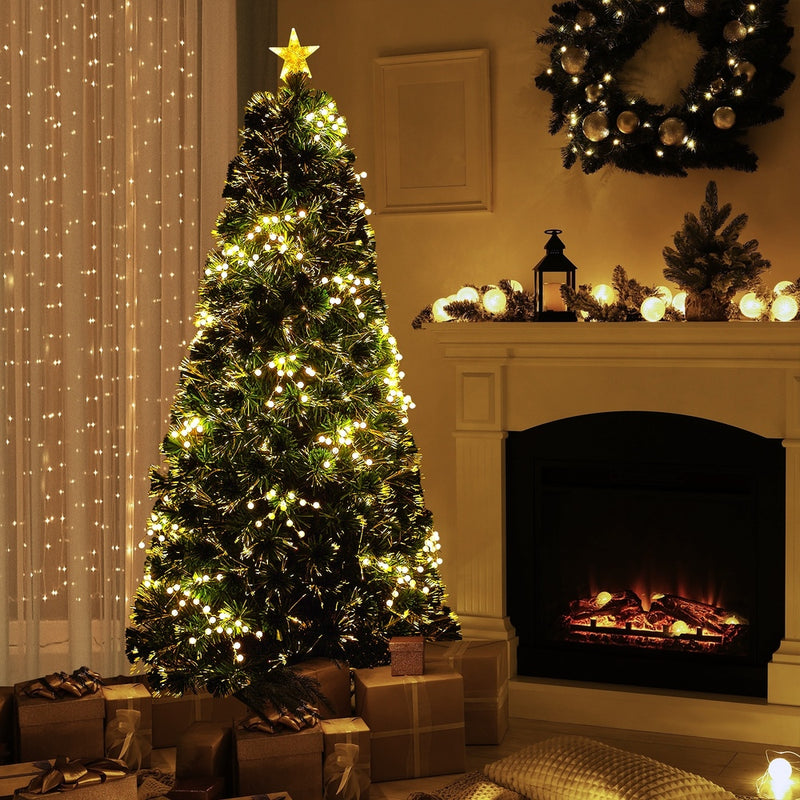 Tinseltown LED Christmas Tree 1.8M 6FT Fibre-optics Warm Lights