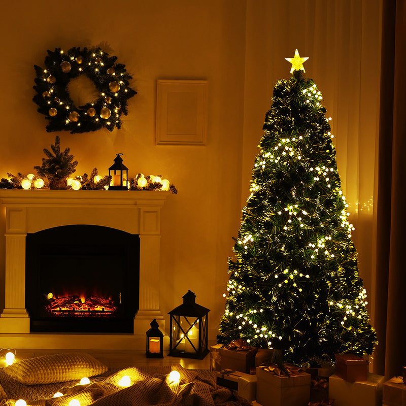 Tinseltown LED Christmas Tree 1.8M 6FT Fibre-optics Warm Lights