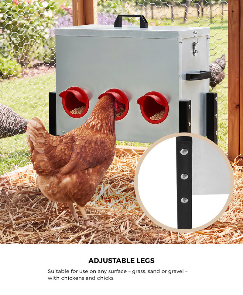 Alopet 30 Lbs Galvanized Chicken Feeder Trough with Plastic Dividers