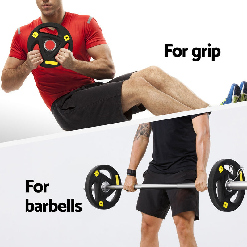 Everfit Weight Plates Olympic 5kgx2 Dumbbells Barbells Plate Weight Lifting Home