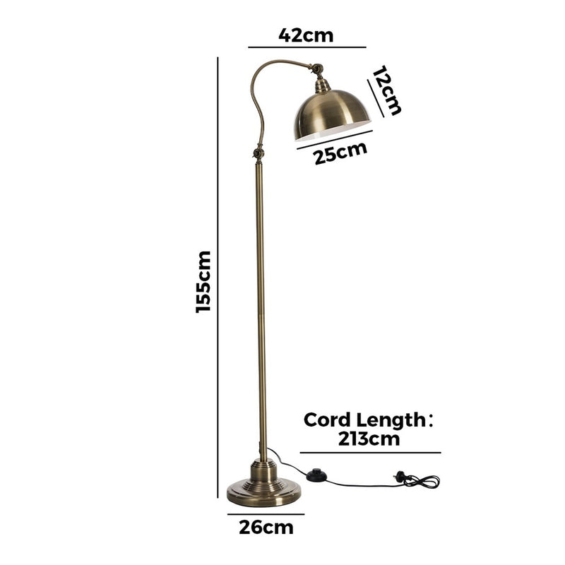 Oikiture Floor Lamps Standing Lamp Metal Frame Bronze-finish