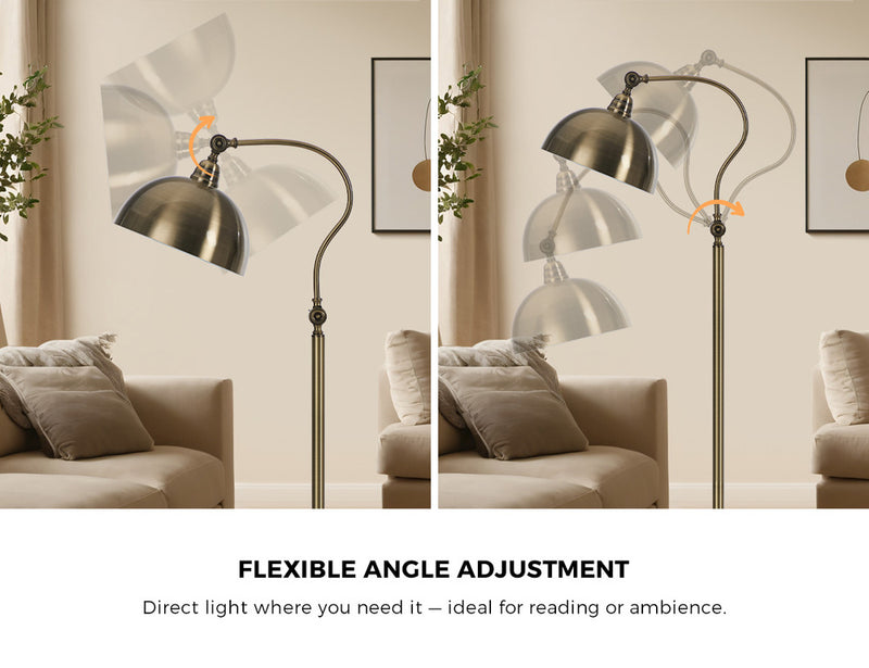 Oikiture Floor Lamps Standing Lamp Metal Frame Bronze-finish