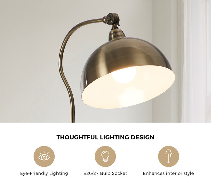 Oikiture Floor Lamps Standing Lamp Metal Frame Bronze-finish