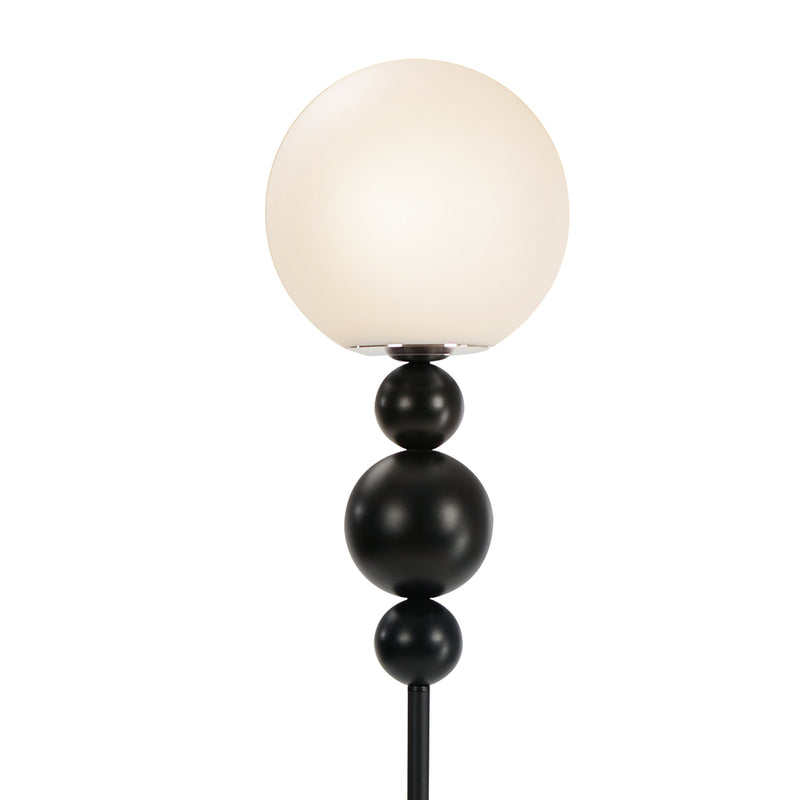 Oikiture Standing Floor Lamp Globe Shade Black Metal