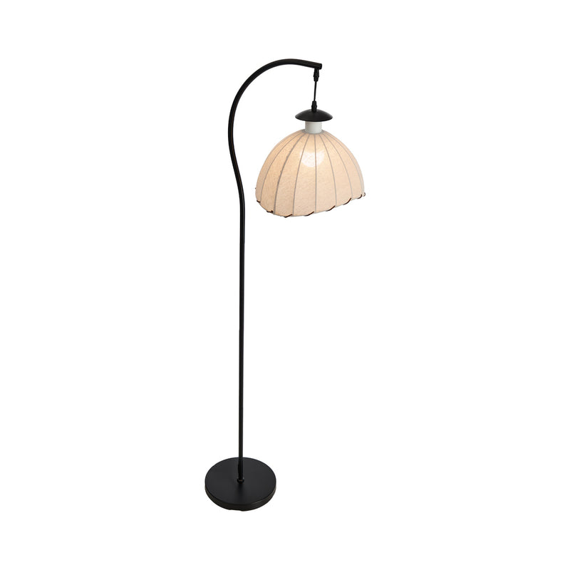 Oikiture Retro Floor Lamps Standing Lamp Fabric Shape Metal Frame