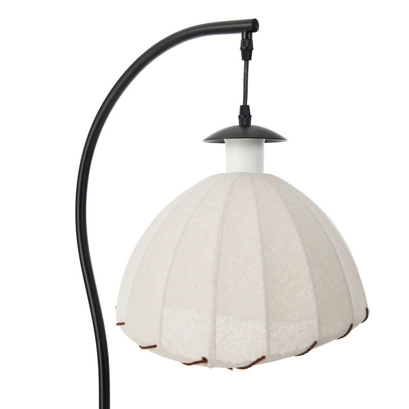 Oikiture Retro Floor Lamps Standing Lamp Fabric Shape Metal Frame