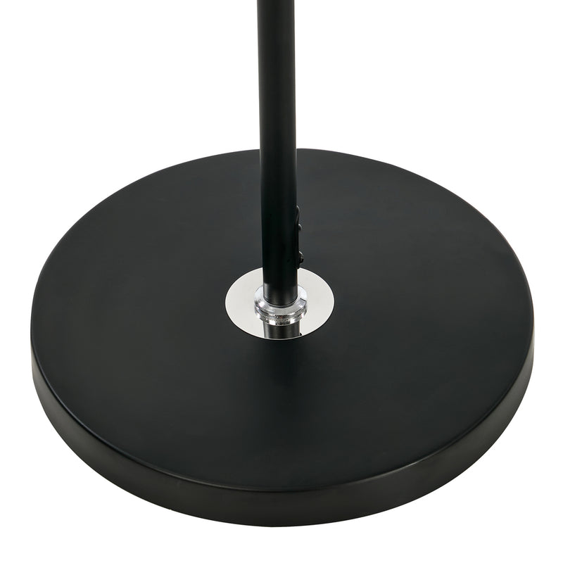 Oikiture Standing Floor Lamp Pleated Shade Metal Black