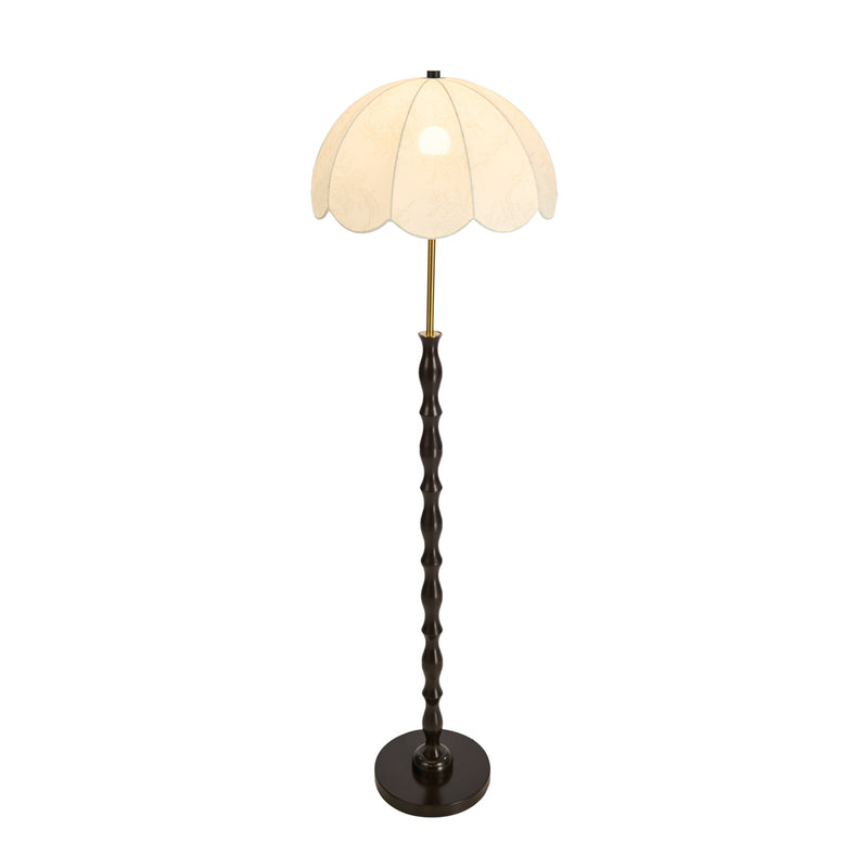 Oikiture Metal Floor lamp Reading Lamp Fabric Shade Vintage