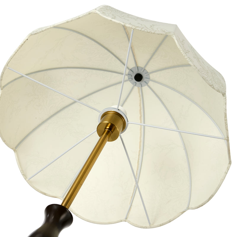 Oikiture Metal Floor lamp Reading Lamp Fabric Shade Vintage