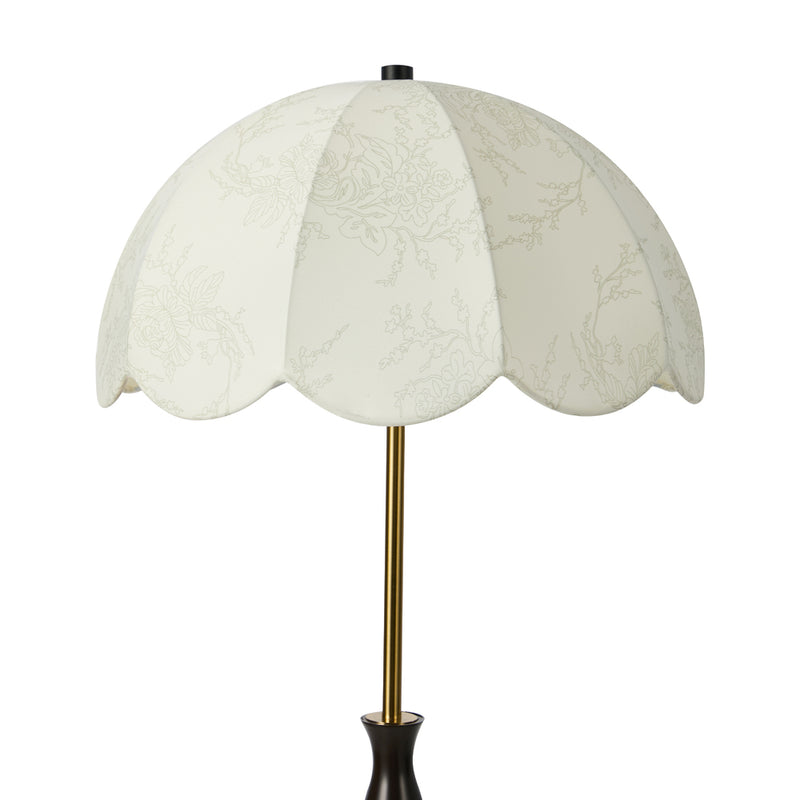 Oikiture Metal Floor lamp Reading Lamp Fabric Shade Vintage