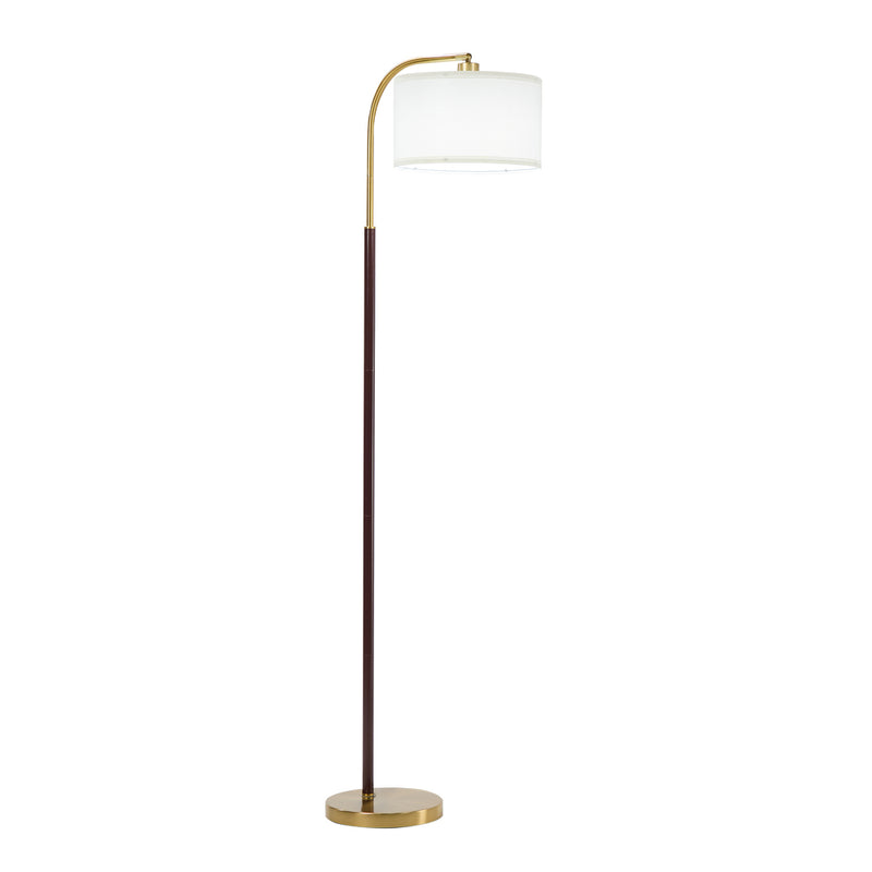 Oikiture Floor Lamp Metal Frame Plastic Shade Black & Gold