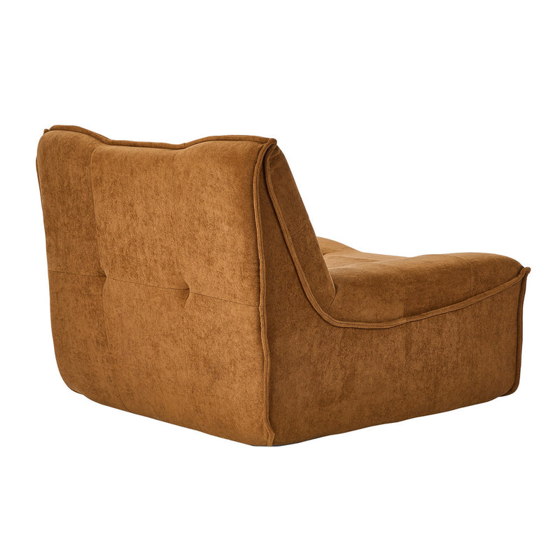 Oikiture Accent Chair Lazy Sofa Floor Couch Foam Pouffe Brown