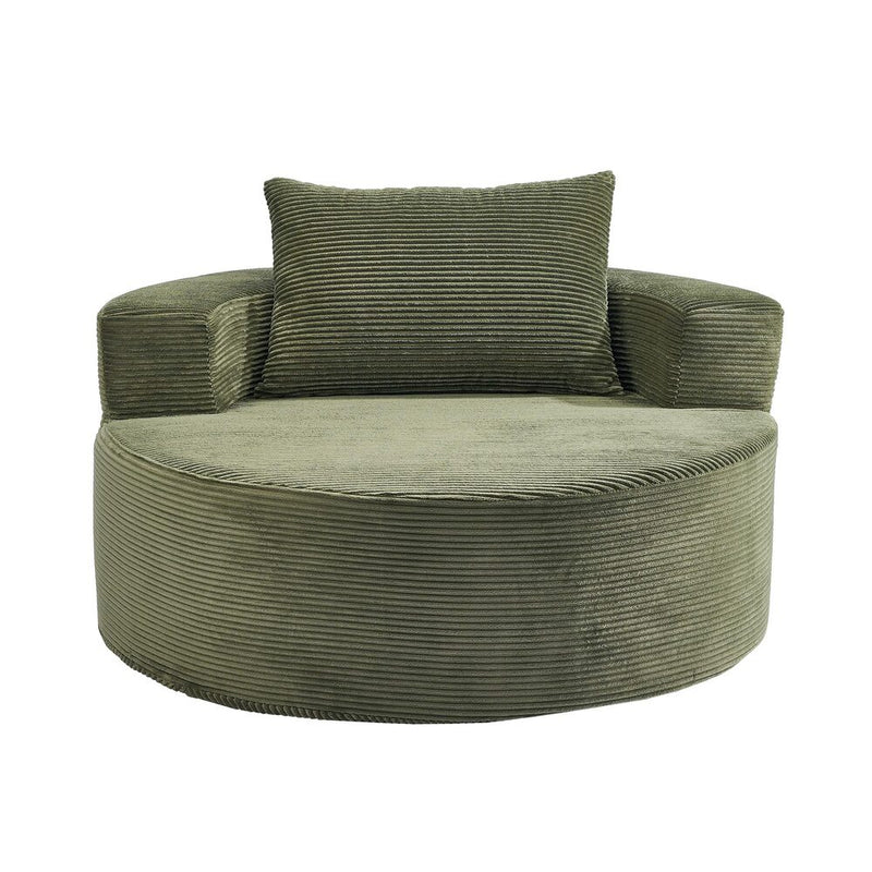 Oikiture Floor Chair Lounge Couch Lazy Sofa Corduroy Chaise Green