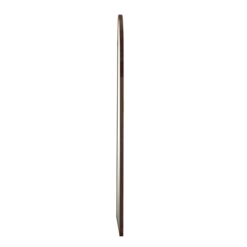 Oikiture Wooden Full Length Mirror 166x60cm Arched Floor Mirrors Brown