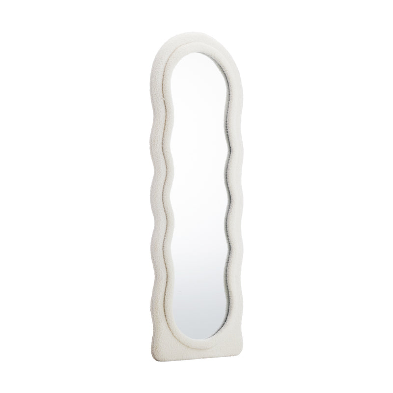 Oikiture Full Length Mirror 160cm Boucle Frame Floor Mirror