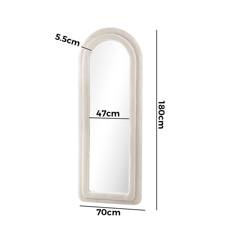 Oikiture 1.8M Full Length Mirror Boucle Frame Bedroom Floor Mirrors