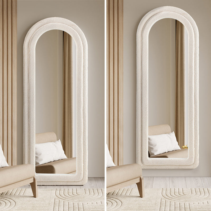 Oikiture 1.8M Full Length Mirror Boucle Frame Bedroom Floor Mirrors
