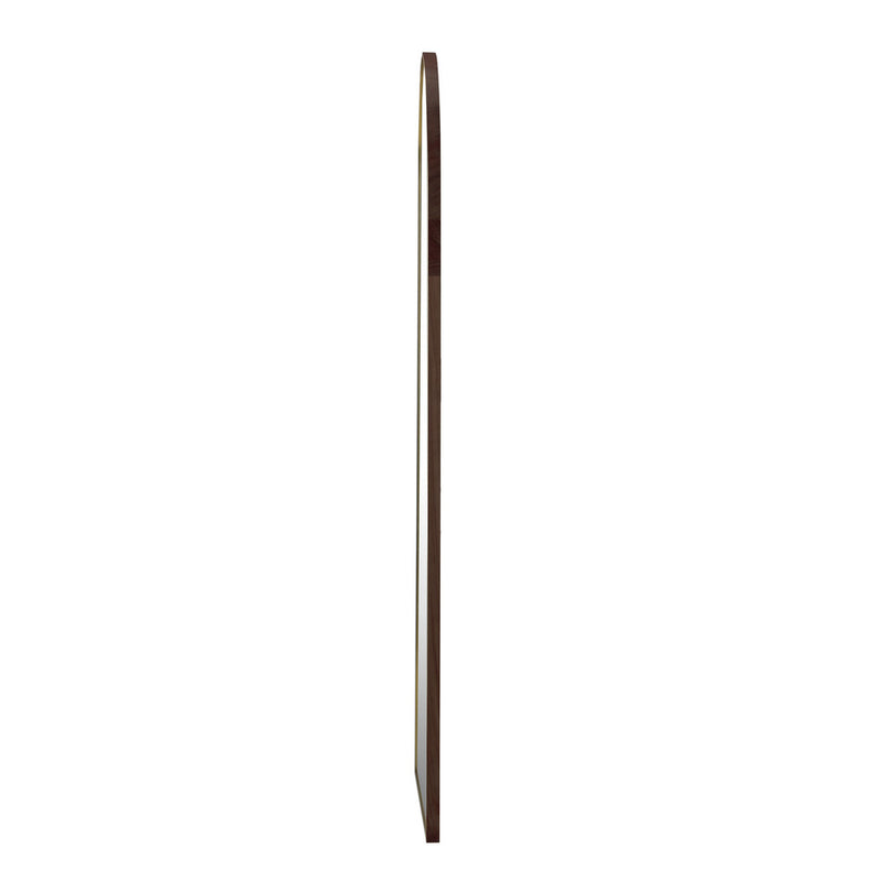 Oikiture Wooden Full Length Mirror 180x70cm Arched Floor Mirrors Brown