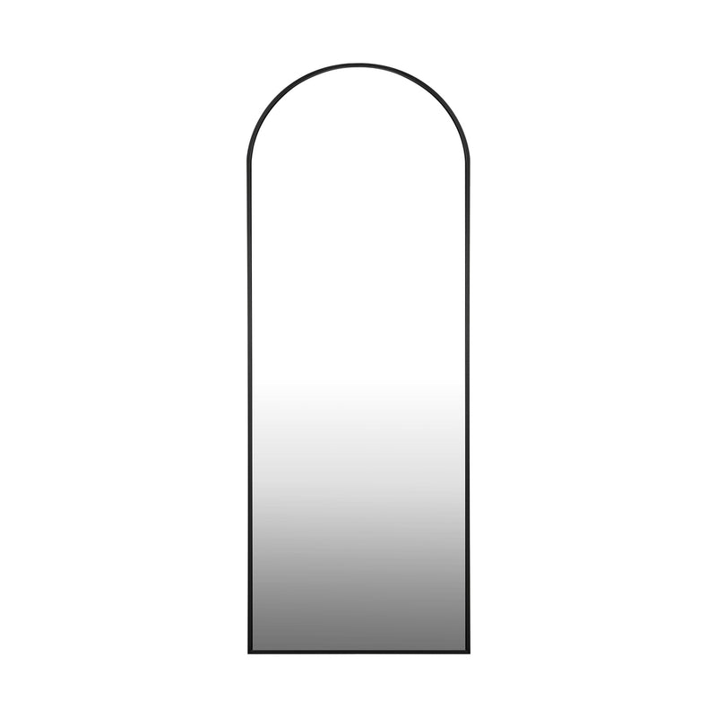 Oikiture Full Length Mirror Arched 166x60cm Free Standing Black