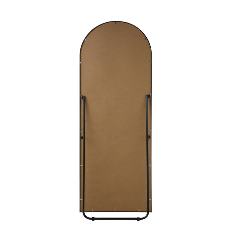 Oikiture Full Length Mirror Arched 166x60cm Free Standing Black