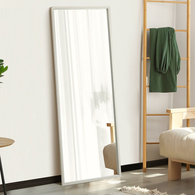 Oikiture Wooden Full Length Mirror 166x60cm Rectangle White