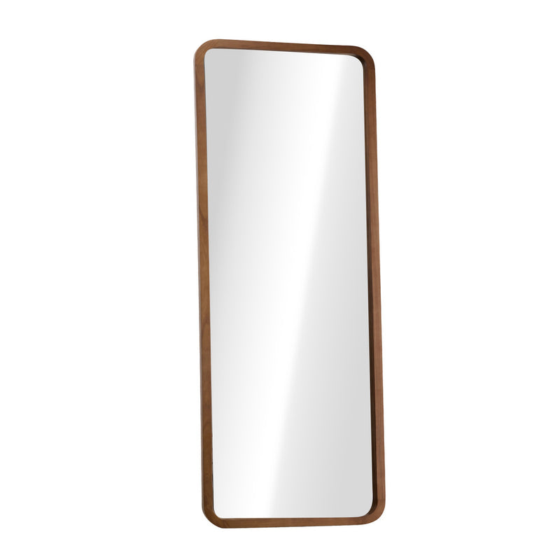 Oikiture Full Length Mirror 180x70cm Rectangle Dressing Mirrors Walnut