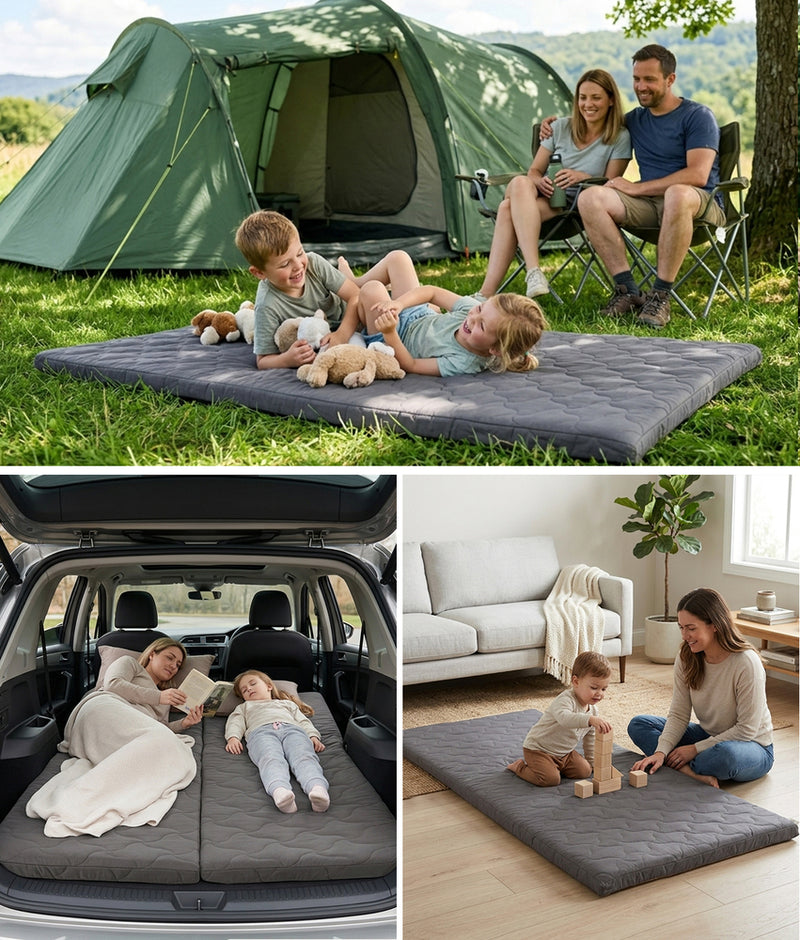 Bedra Roll Up Floor Mattress Portable Camping with Carry Handle Grey