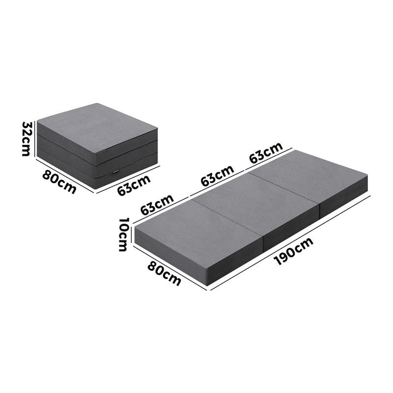 Bedra Folding Mattress Single Size Trifold Cushion Mat