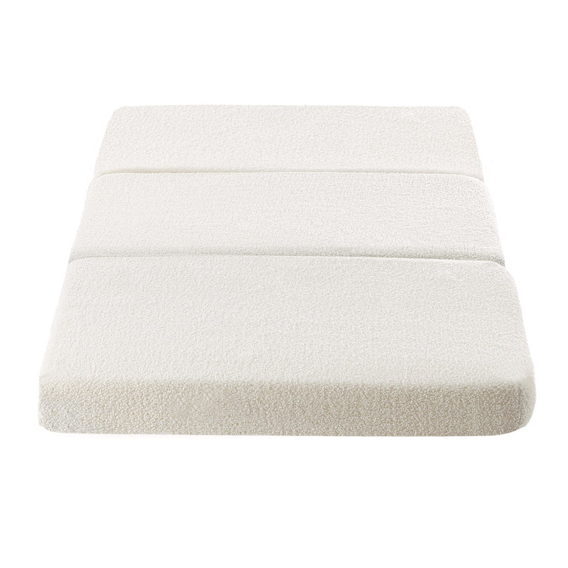 Bedra Folding Mattress Sherpa Fleece Foam 3-fold Single