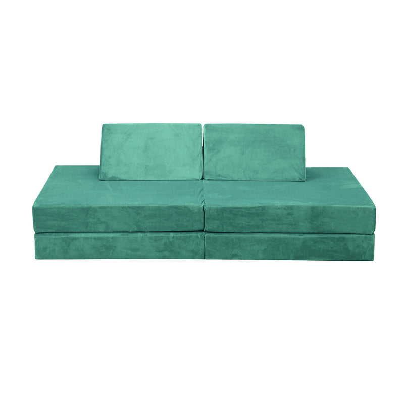 Oikiture 4Pcs Kids Play Couch Modular Lounge Cushion Green