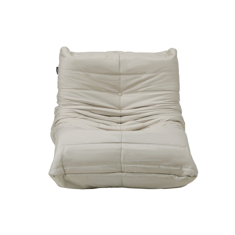 Oikiture Floor Sofa Lazy Couch Beige Polyester