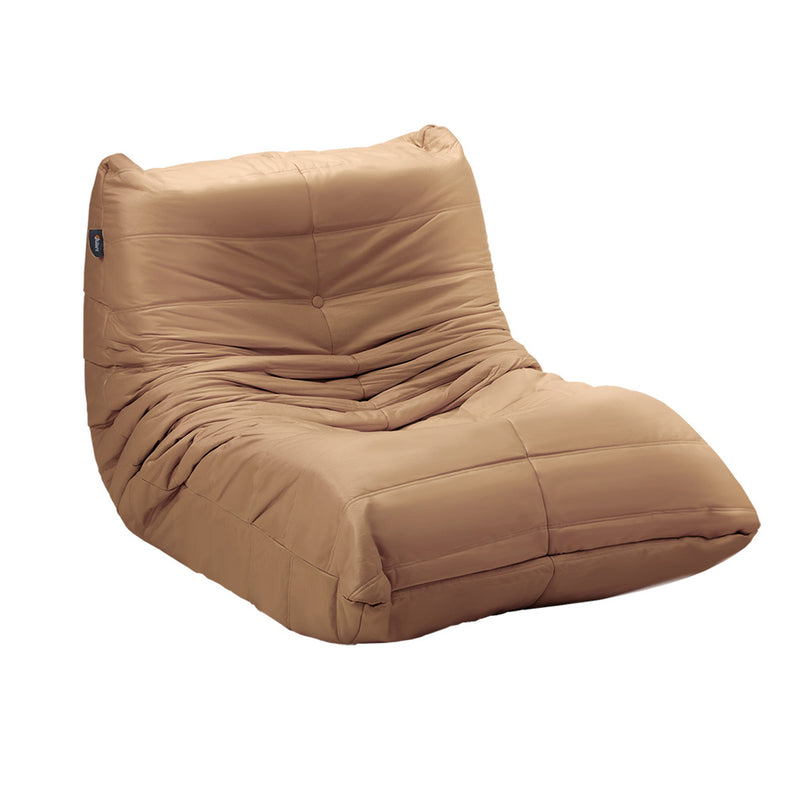 Oikiture Floor Sofa Lazy Couch Brown Polyester