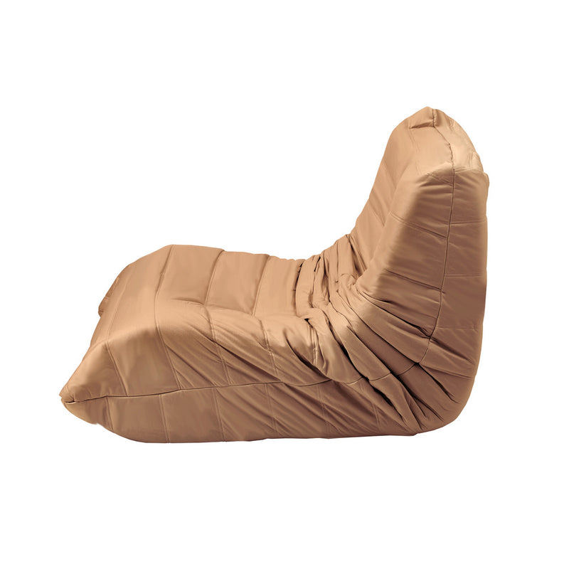 Oikiture Floor Sofa Lazy Couch Brown Polyester