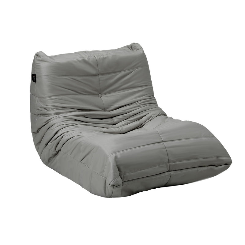 Oikiture Floor Sofa Lazy Couch Grey Polyester