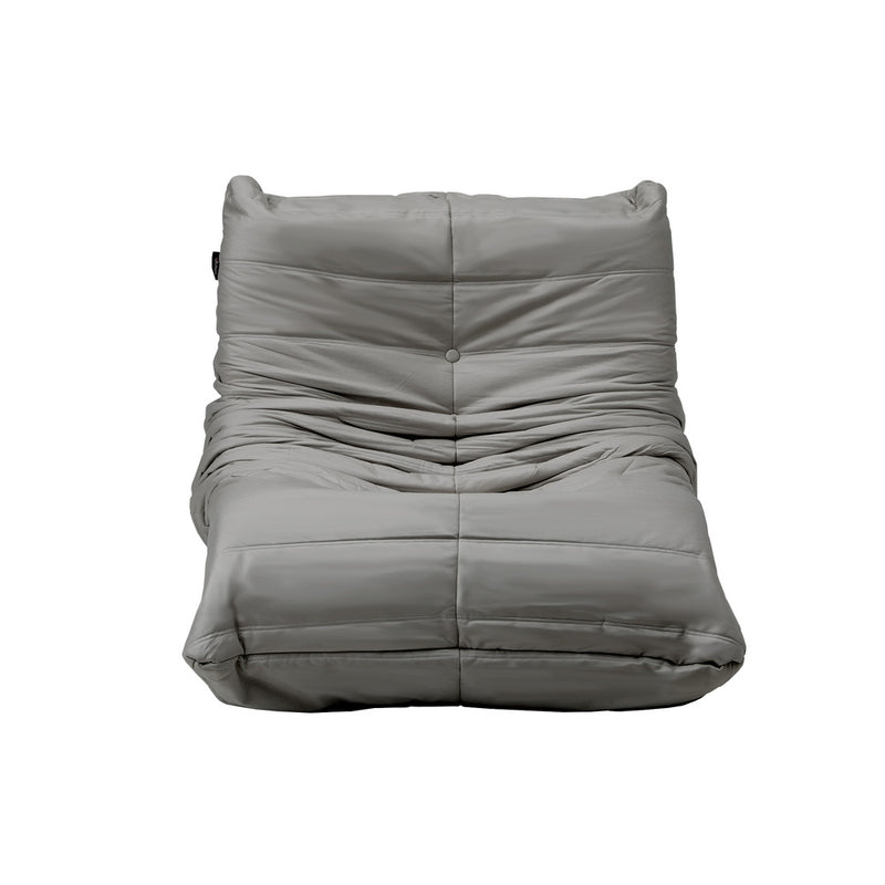 Oikiture Floor Sofa Lazy Couch Grey Polyester