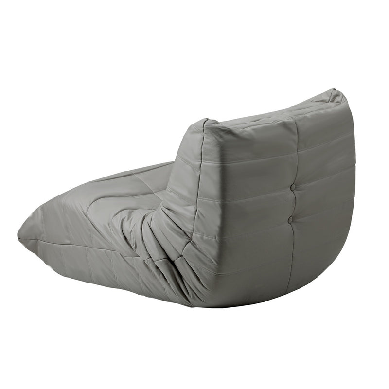 Oikiture Floor Sofa Lazy Couch Grey Polyester