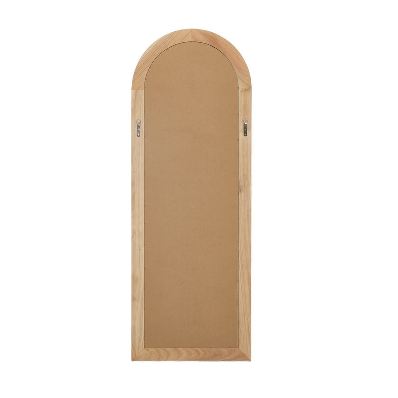 Oikiture Full Length Arch Mirror 165x60cm Natural Wood Wall Mounted