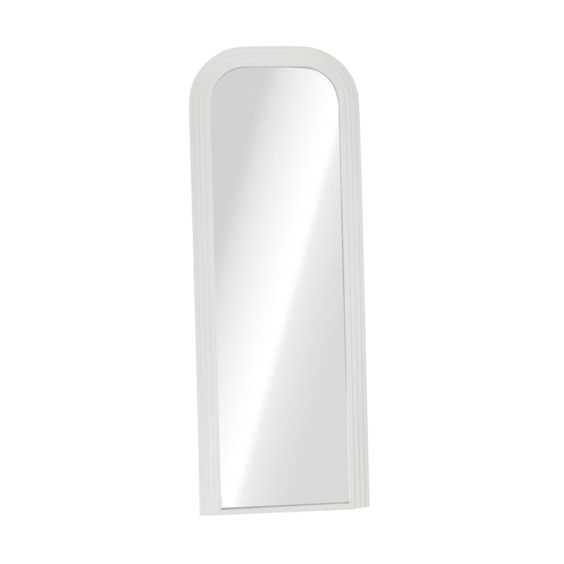 Oikiture Full Length Arch Mirror 165x60cm White Wood Top Round Corner