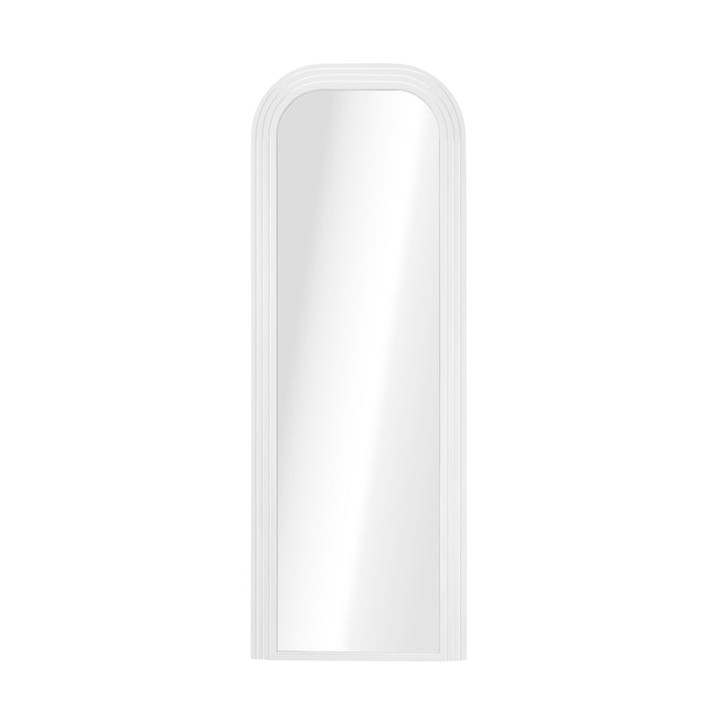 Oikiture Full Length Arch Mirror 165x60cm White Wood Top Round Corner