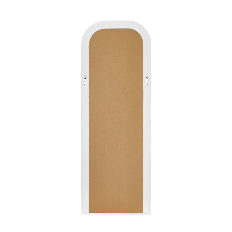 Oikiture Full Length Arch Mirror 165x60cm White Wood Top Round Corner