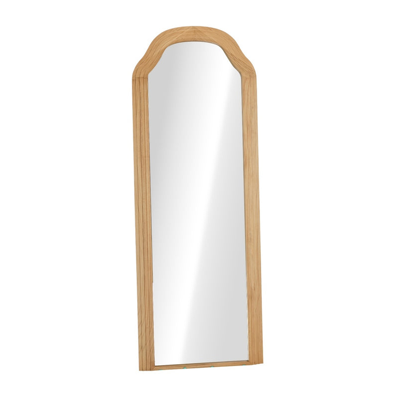 Oikiture Full Length Floor Makeup Mirror 165x60cm Natural Wood Bedroom