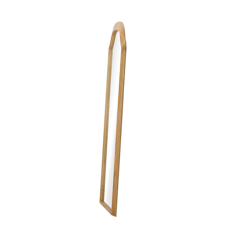Oikiture Full Length Floor Makeup Mirror 165x60cm Natural Wood Bedroom