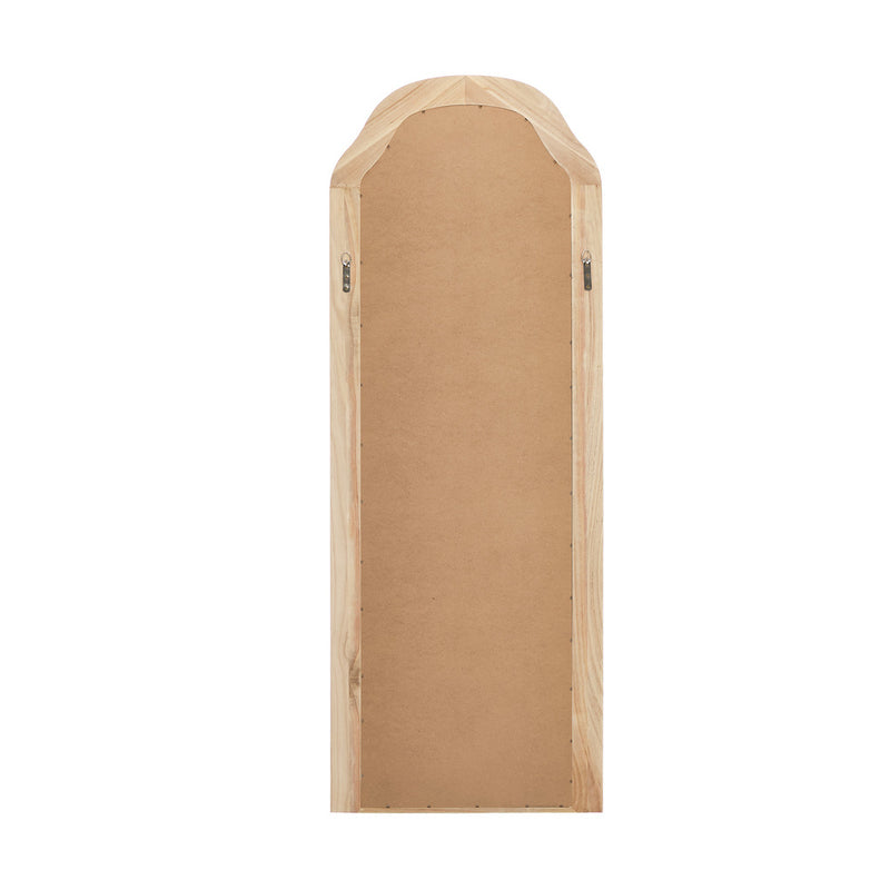 Oikiture Full Length Floor Makeup Mirror 165x60cm Natural Wood Bedroom