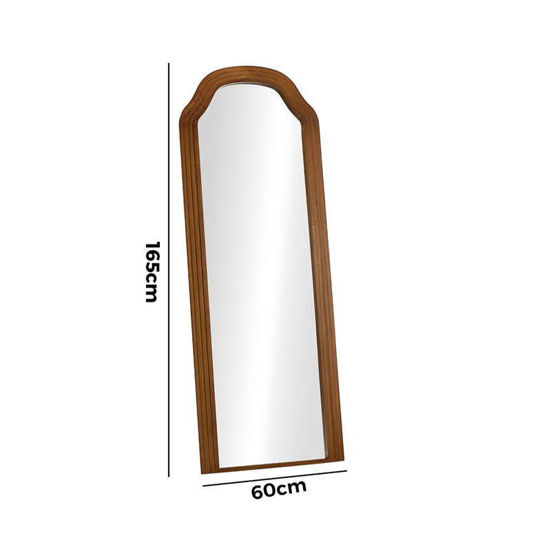 Oikiture Full Length Floor Makeup Mirrors 165x60cm Brown Wood Bedroom