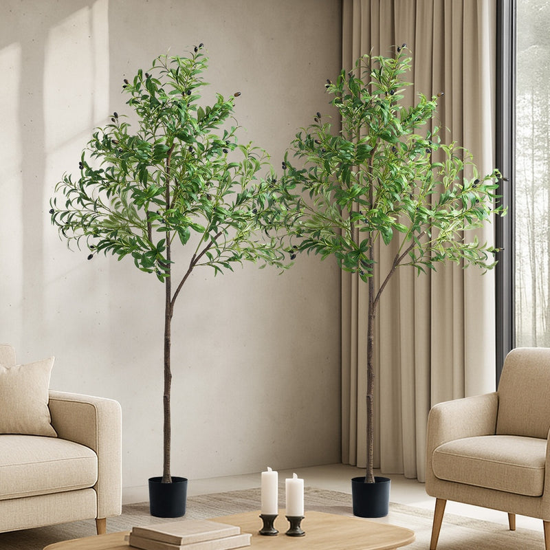 Livsip 2x Artificial Olive Tree Faux Potted Plants 180cm