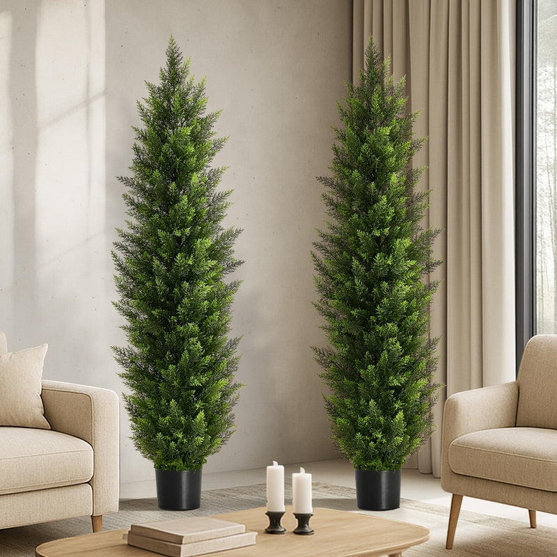 Livsip 2 Pack Artificial Pine Tree 150cm Faux Plant Home Decor